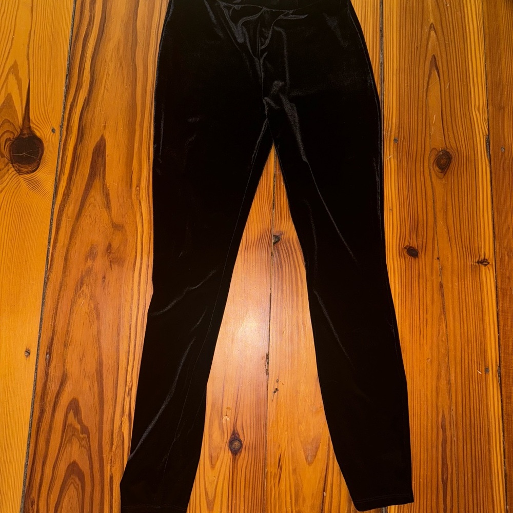J crew Black faux Velvet Pants